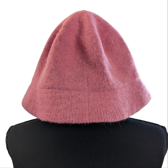 Betmar 100% Angora Fuzzy Pink Bucket Hat – Cloche Style Soft Winter Hat OS - Picture 5 of 6